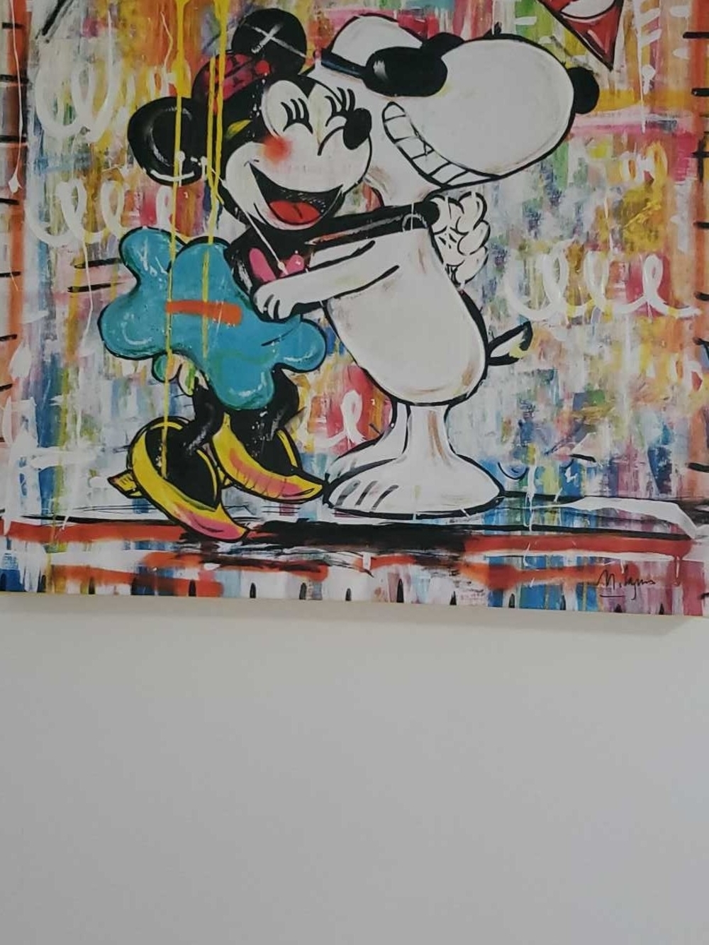 Colorful Cartoon Couples Canvas Wall Art - Multicolor By mercedes lagunas
